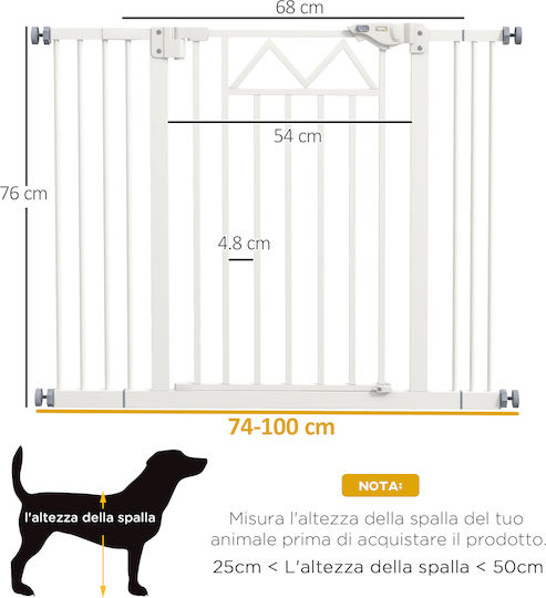 Pawhut Διαχωριστικό Σκύλου σε Γκρι Χρώμα 100 x 76εκ.