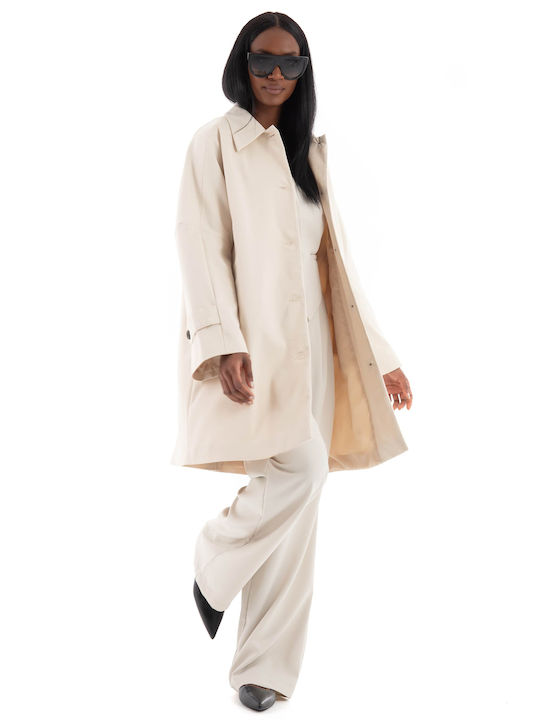 Vero Moda Women's Long Coat Off White