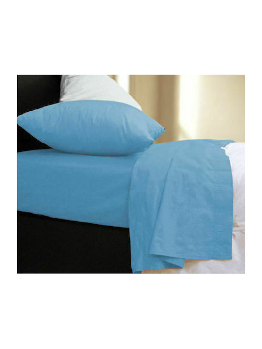 Nef-Nef Homeware Basic Σεντόνι Μονό 170x270εκ. Sky