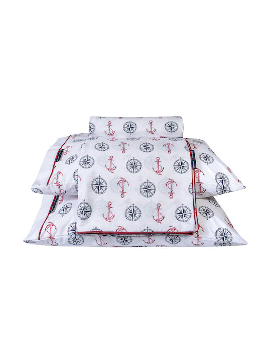 Greenwich Polo Club Bettwäsche-Set Überdoppel 240x260cm. 2182 White-red-red-blue 4Stück