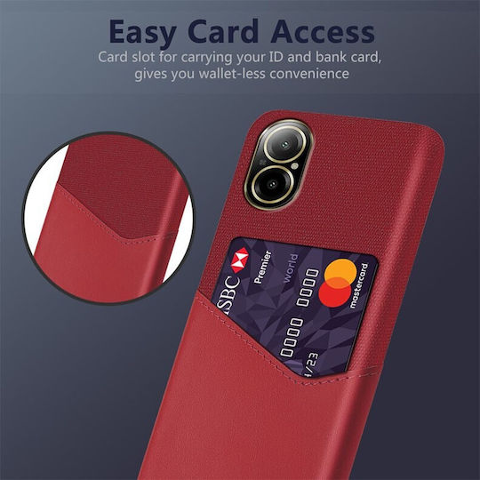 Card Slot Umschlag Rückseite Kunststoff Rot (Realme C67)