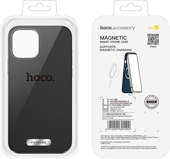 Hoco Pure Series Back Cover Σιλικόνης Μαγνητικό Μαύρο (iPhone 15 Pro)