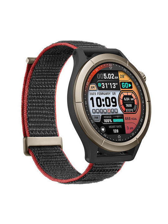 Amazfit Cheetah Pro Titanium Αδιάβροχο Smartwatch με Παλμογράφο (Run Track Black (Titanium Alloy Bezel))