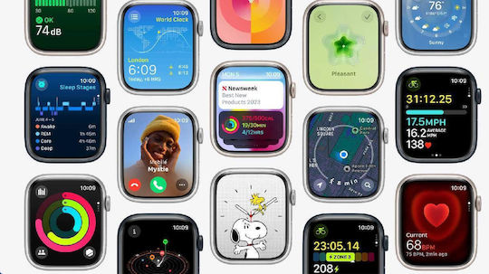 Apple Watch SE 2023 Aluminiu 44mm Rezistent la apă (Starlight cu Starlight Sport Loop)