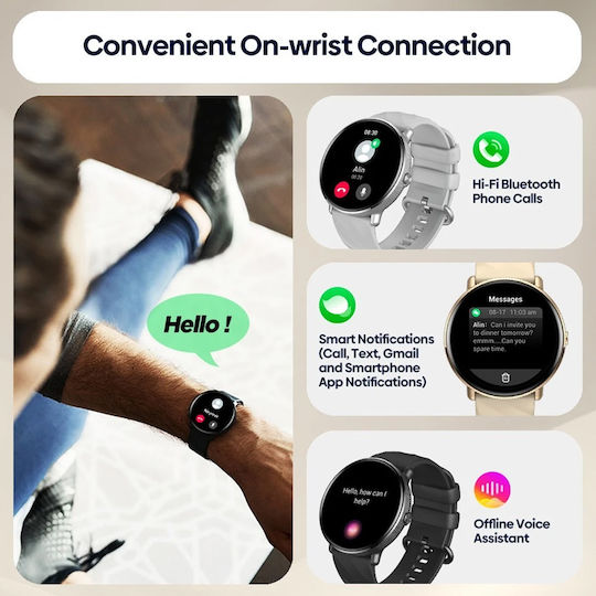 Zeblaze GTR 3 Pro Stainless Steel 45mm Smartwatch με Παλμογράφο (Μαύρο)