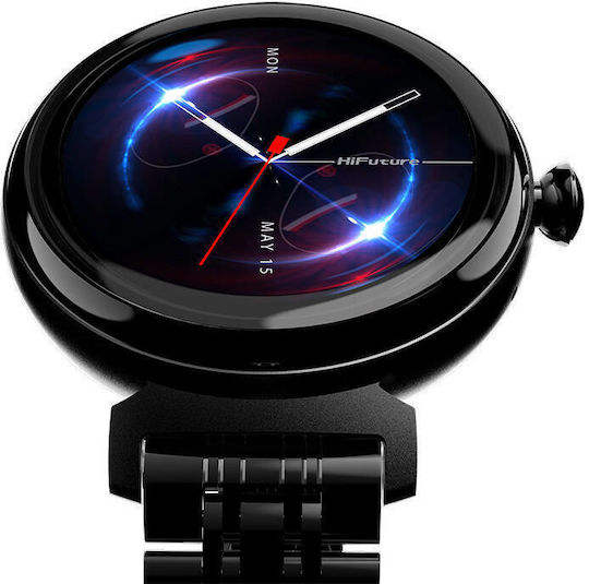 HiFuture Aura Edelstahl Smartwatch mit SIM und Pulsmesser (Schwarz)