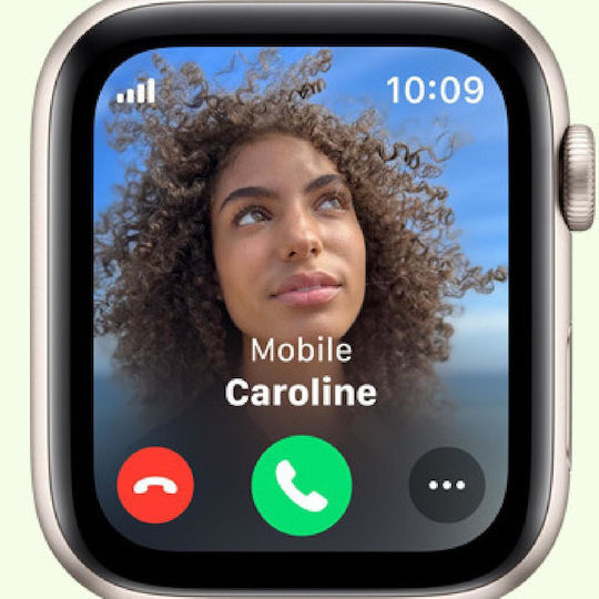 Apple Watch SE 2023 Aluminiu 44mm Rezistent la apă (Starlight cu Starlight Sport Loop)