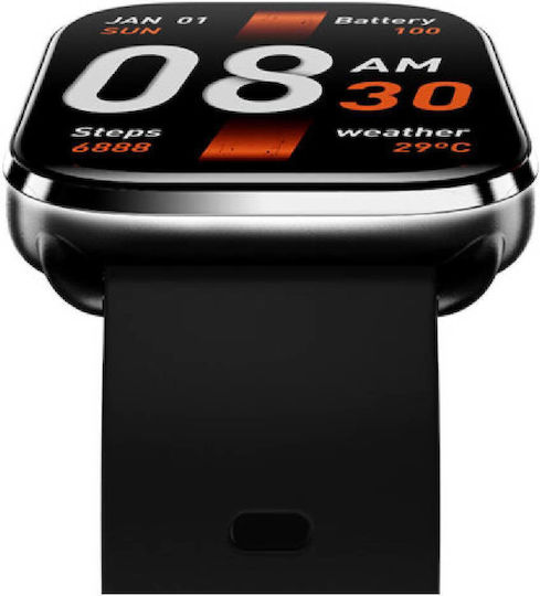 QCY Gs S6 Smartwatch with eSIM and Heart Rate Monitor (Black)