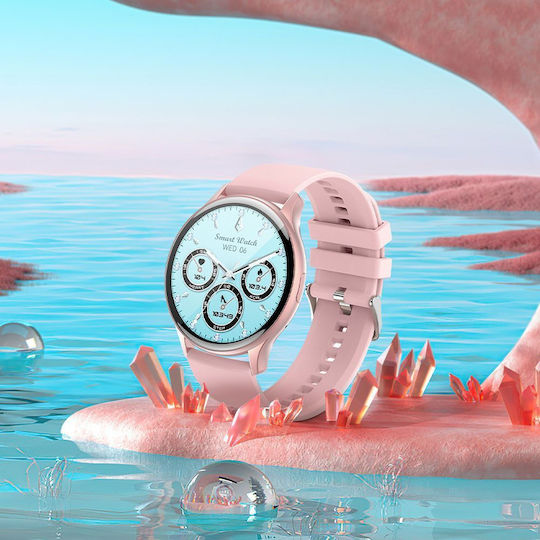 Hoco Y15 Aluminium Smartwatch με Παλμογράφο (Ροζ Χρυσό)