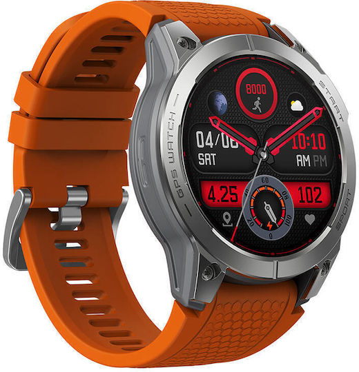 Zeblaze Stratos 3 46mm Smartwatch with Heart Rate Monitor (Orange)