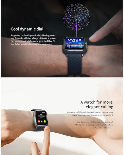 Mibro C3 Smartwatch με Παλμογράφο (Μαύρο)