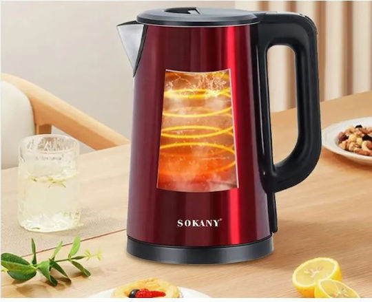 Sokany Kettle 2.5lt 1500W Red