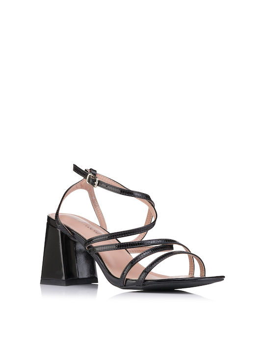 Chiara Foscari Patent Leather Women's Sandals Black