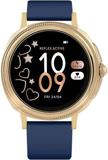 Reflex Active Series 25 Stainless Steel 38mm Smartwatch with Heart Rate Monitor (Navy Gold)