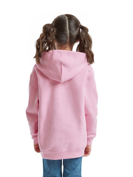 Fruit of the Loom Kinder Sweatshirt mit Kapuze und Taschen Rosa