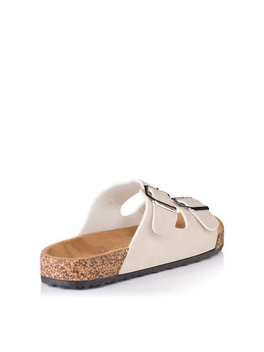 Tulipano Women's Flat Sandals in Beige Color