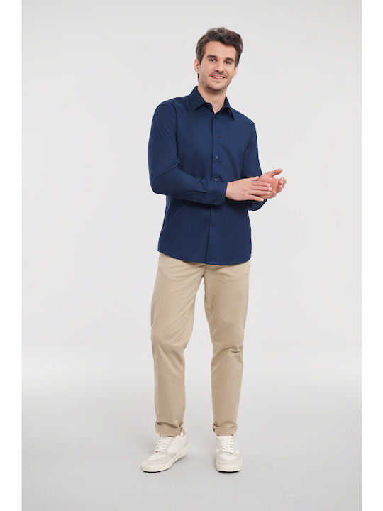 Men's Long Sleeve Shirt in Regular Fit Navy Blue
