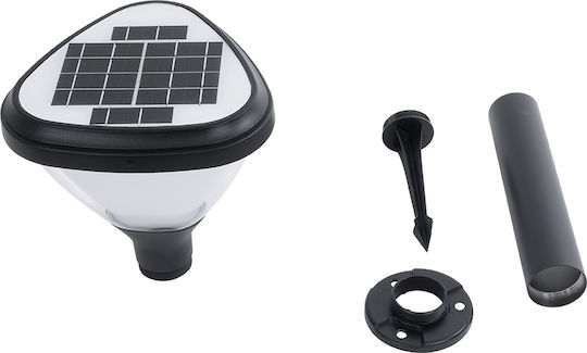GloboStar Σετ 4 Ηλιακά Φωτιστικά Δαπέδου Φανάρια 10W 180lm Ψυχρό Λευκό 6000K με Φωτοκύτταρο IP65 26x26x60εκ.
