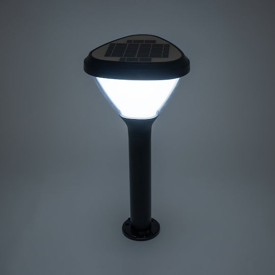 GloboStar Σετ 4 Ηλιακά Φωτιστικά Δαπέδου Φανάρια 10W 180lm Ψυχρό Λευκό 6000K με Φωτοκύτταρο IP65 26x26x60εκ.
