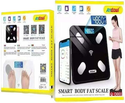 Andowl Smart Bathroom Scale with Body Fat Counter Black