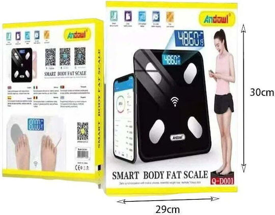 Andowl Q-D001 S Smart Bathroom Scale with Body Fat Counter Black