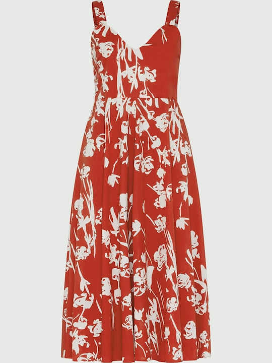 Rochie De Vară Pentru Femei Midi Roșie