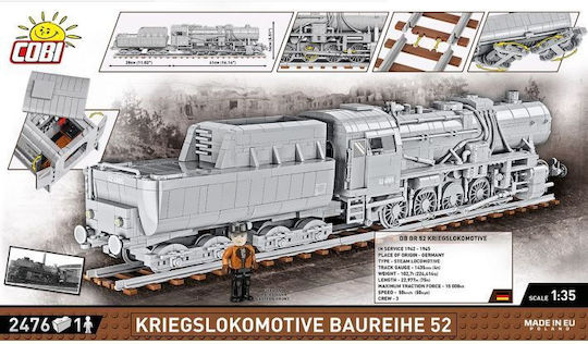 Cobi Building Blocks Kriegslokomotive Baureihe 52 for 10+ Years 2476 Pieces