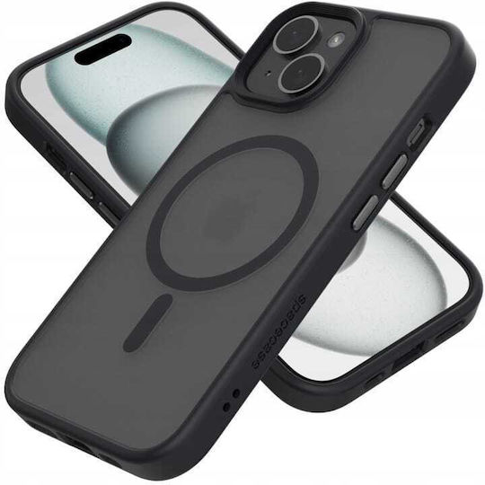 Spacecase Hybrid Magsafe Задна корица Пластмаса Черен (iPhone 15)