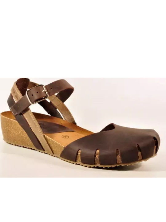 Καλοκαιρινές Γυναικείες Πλατφόρμες Brown/Gold