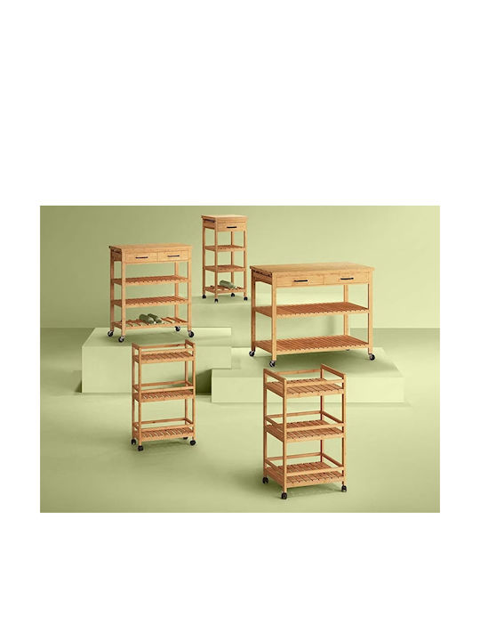 5Five Kitchen Trolley Wooden 38x38x90cm