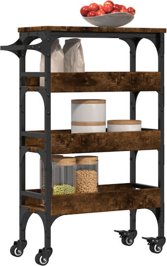 vidaXL vidaXL Lebensmittelregal Hölzernes 3 Ebenen Braun 53x20x76cm