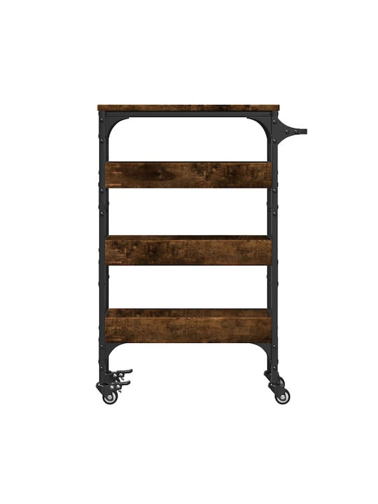 vidaXL Wooden Kitchen Trolley 3 Tiers Brown 53x20x76cm