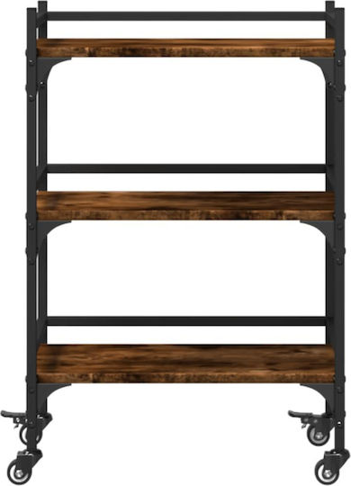 vidaXL Τρόλεϊ Κουζίνας Ξύλινο 3 Θέσεων Καφέ 50x35x75.5cm
