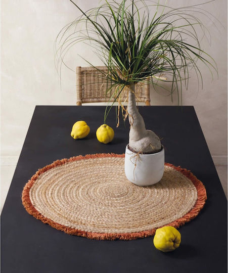 Kentia Yute Platzdeckchen Rund Korbweide Beige 70cm 1Stück