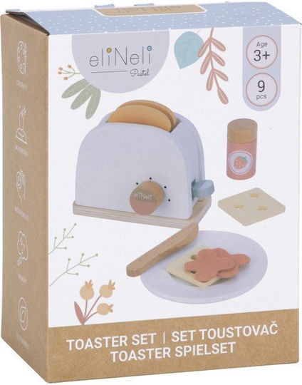 Eli Neli Montessori Set de prăjitor de pâine Montessori Prăjitor de pâine din lemn pentru copii