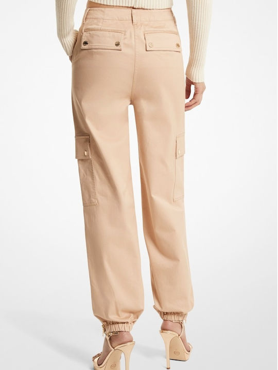 Michael Kors Damen Baumwolle Cargo Hose Beige