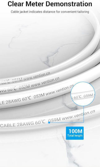 Vention Flat Τηλεφωνικό Καλώδιο Ατερμάτιστο 100m Λευκό (IQAWAD)