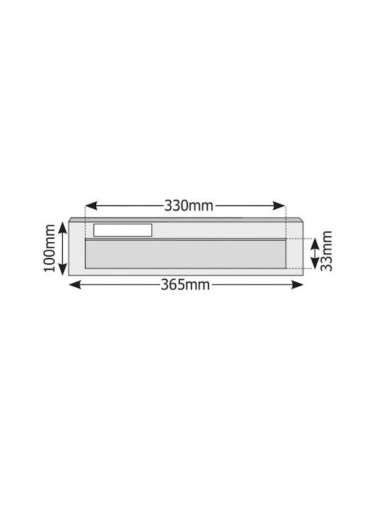 Viometal Mailbox Slot Metal in Black Color 38x10cm