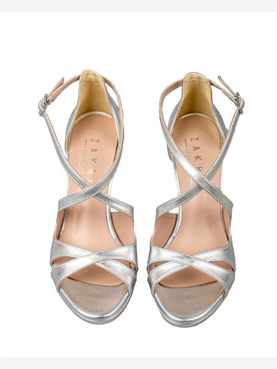 Zakro Collection Damen Sandalen in Silber Farbe