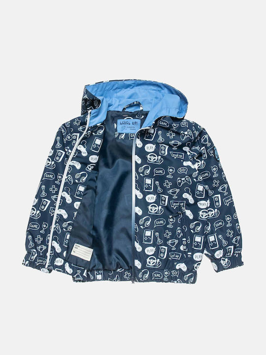 Kinder Freizeitjacke mit Kapuze Marineblau