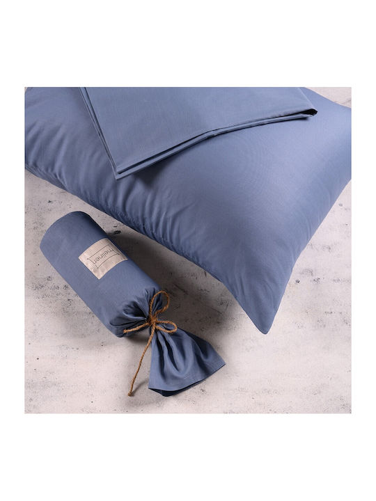 Melinen Sheet Super-Double with Elastic 175x200+32cm. Urban Line Denim