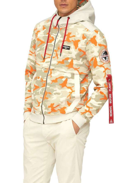 Aeronautica Militare Ανδρική Φούτερ Ζακέτα Orange Camouflage