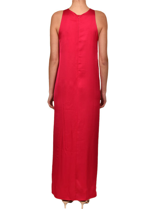 Καλοκαιρινό Maxi Βραδινό Φόρεμα Σατέν Fuchsia
