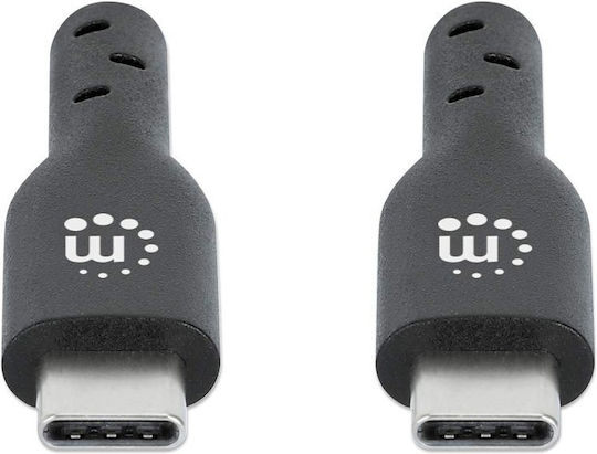 Manhattan USB 2.0 Kabel USB-C männlich - USB-C 100W PD Schwarz 2m 355247