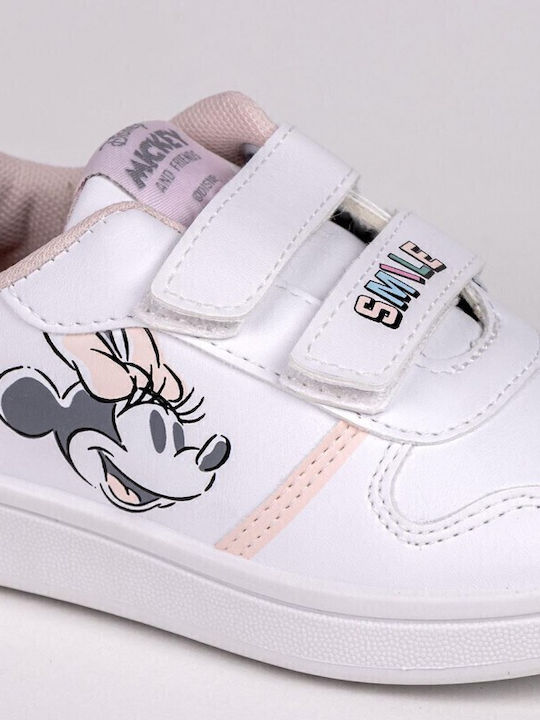 Minnie Mouse Kids Sneakers with Hoop & Loop Closure White