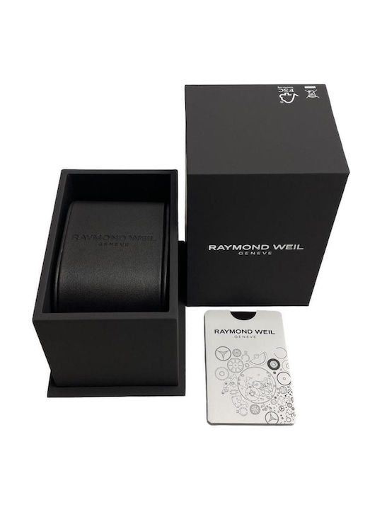Raymond Weil Ανδρικό Ρολόι 42mm Μπαταρίας με Μαύρο Δερμάτινο Λουράκι