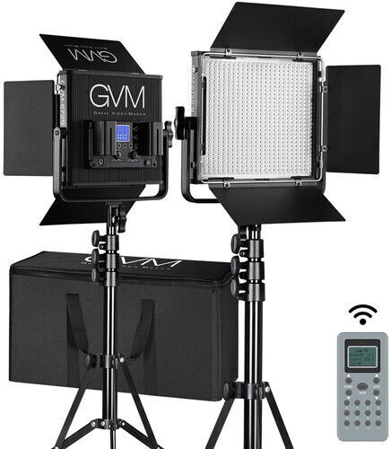 GVM-672S-B2L Foto- und Videobeleuchtungsset 1 Leuchte 40W 3200 - 5600K Mit Stativ