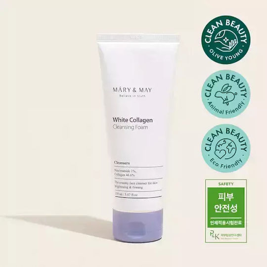 Mary & May White Collagen Schaumstoff Reinigung Gesicht 150ml
