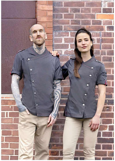 Rock Chef Σακάκι Σεφ Μαύρο με Κοντό Μανίκι