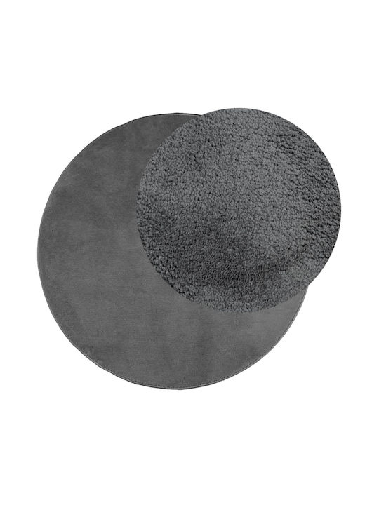 vidaXL Oviedo Rug Round Charcoal